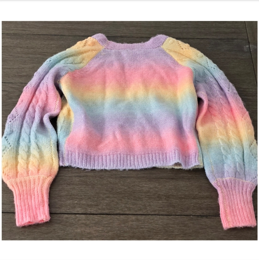 Fashion Nova Rainbow Bliss Cropped Cardigan, Size L - Picture 8 of 11